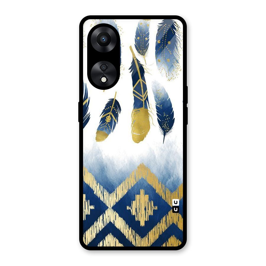 Feathers Beauty Glass Back Case for Oppo A78