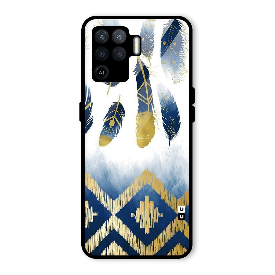 Feathers Beauty Glass Back Case for Oppo F19 Pro