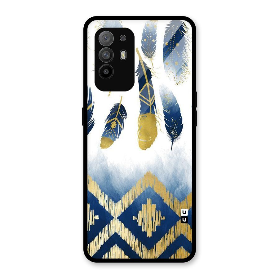Feathers Beauty Glass Back Case for Oppo F19 Pro Plus 5G