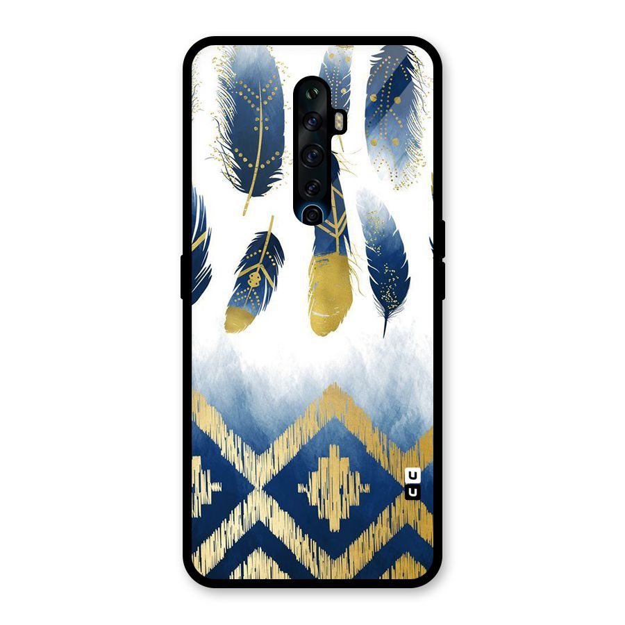 Feathers Beauty Glass Back Case for Oppo Reno2 F