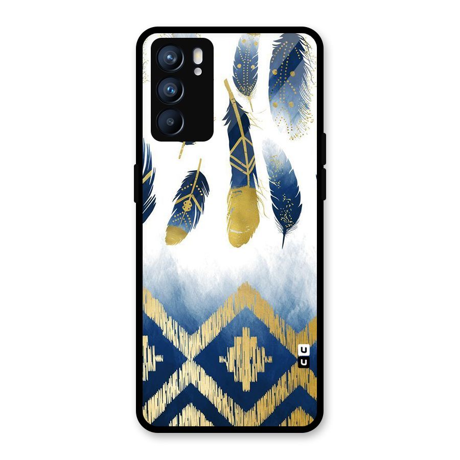 Feathers Beauty Glass Back Case for Oppo Reno6 5G