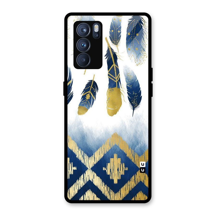 Feathers Beauty Glass Back Case for Oppo Reno6 Pro 5G