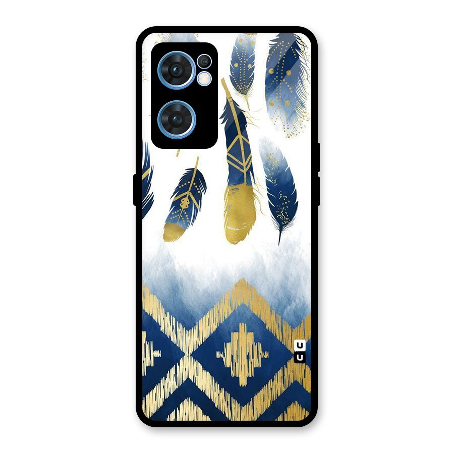 Feathers Beauty Glass Back Case for Oppo Reno7 5G
