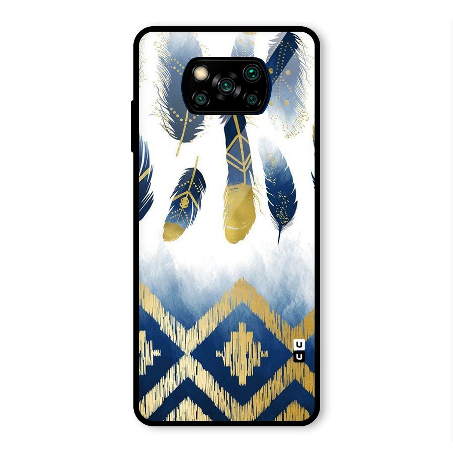 Feathers Beauty Glass Back Case for Poco X3 Pro