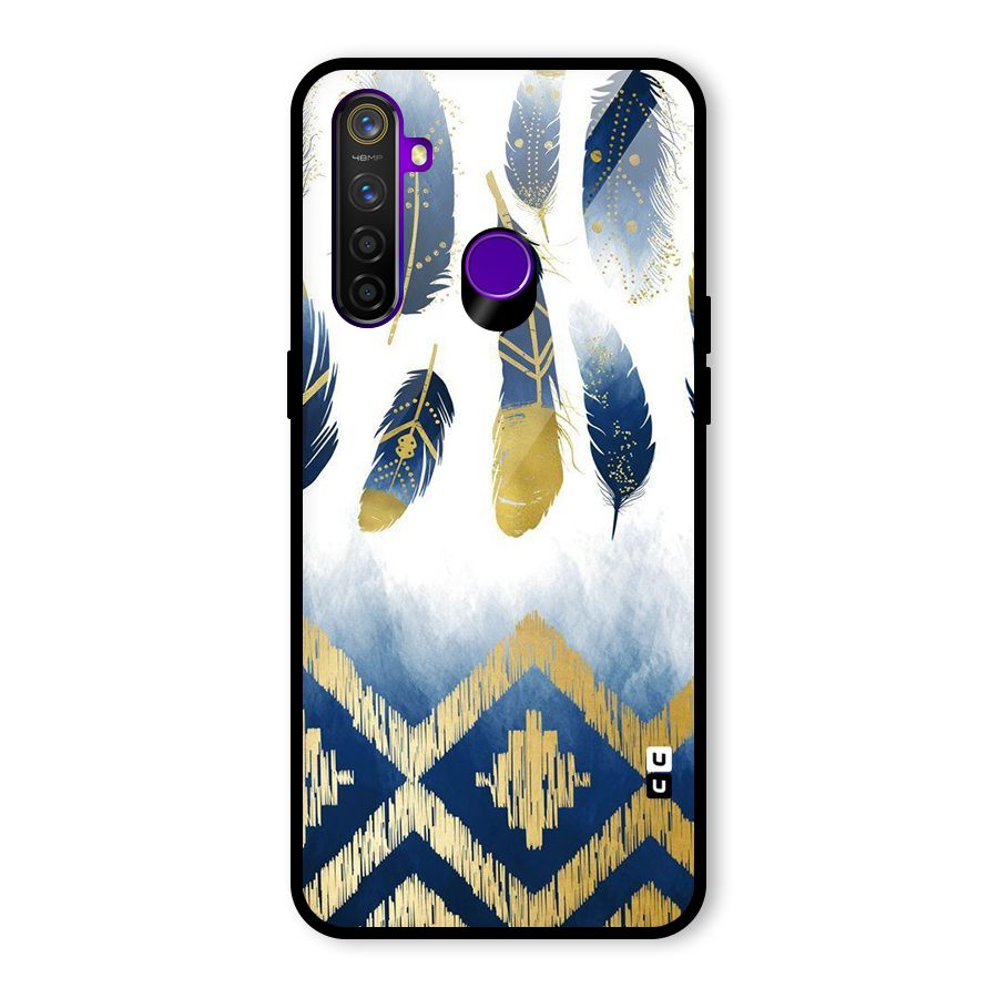 Feathers Beauty Glass Back Case for Realme 5 Pro