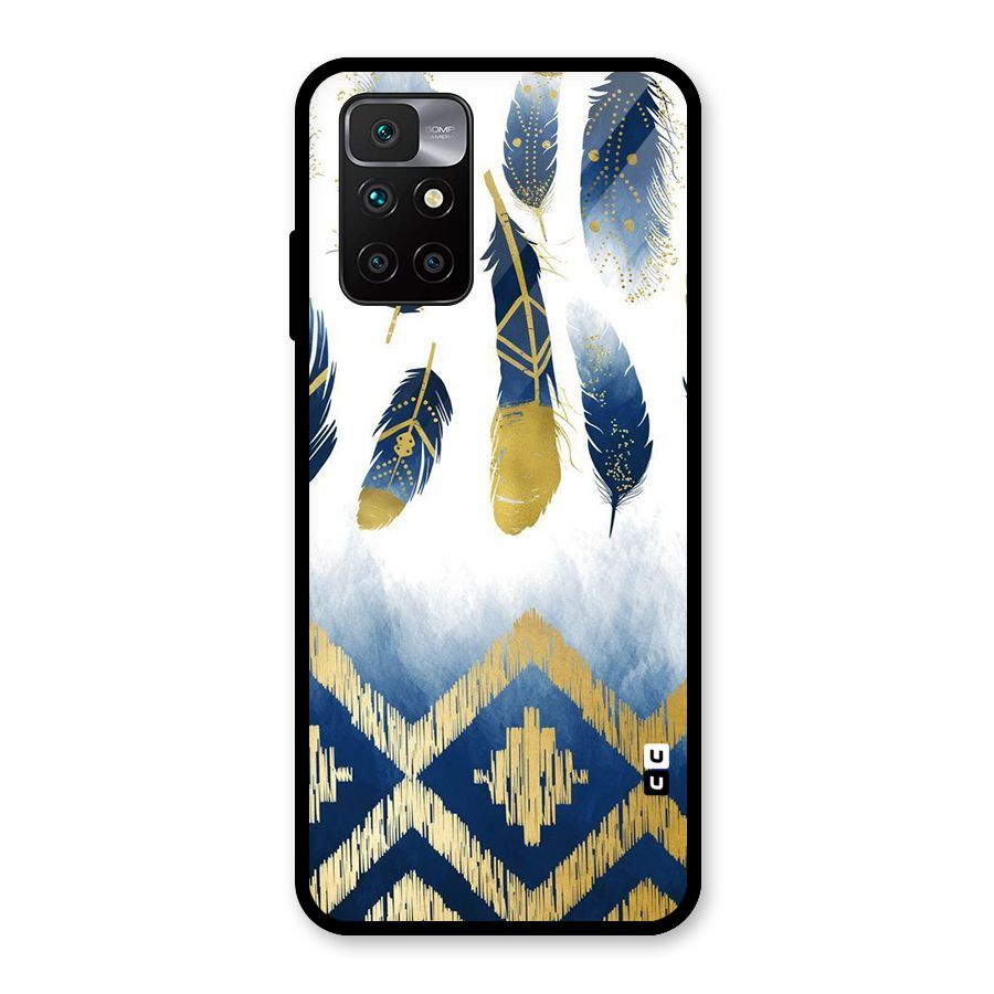 Feathers Beauty Glass Back Case for Redmi 10 Prime
