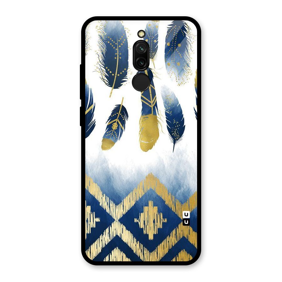 Feathers Beauty Glass Back Case for Redmi 8
