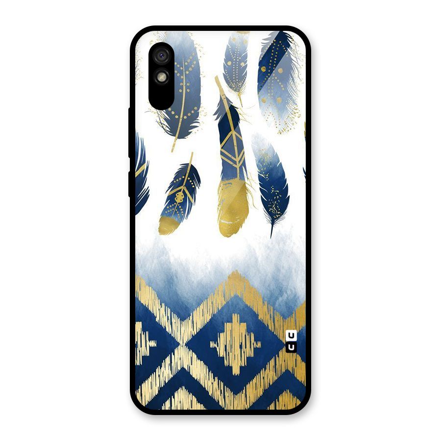Feathers Beauty Glass Back Case for Redmi 9i