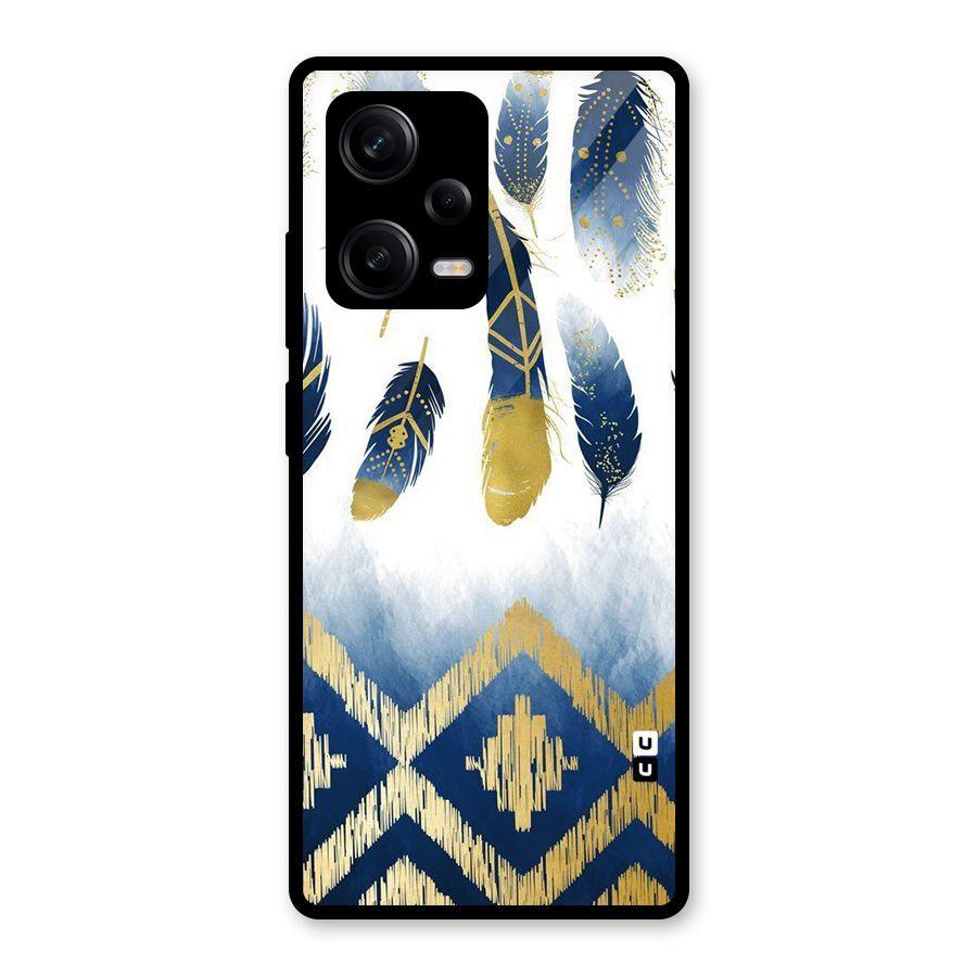 Feathers Beauty Glass Back Case for Redmi Note 12 Pro