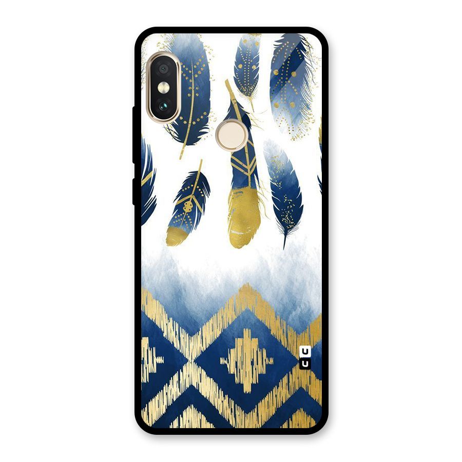 Feathers Beauty Glass Back Case for Redmi Note 5 Pro