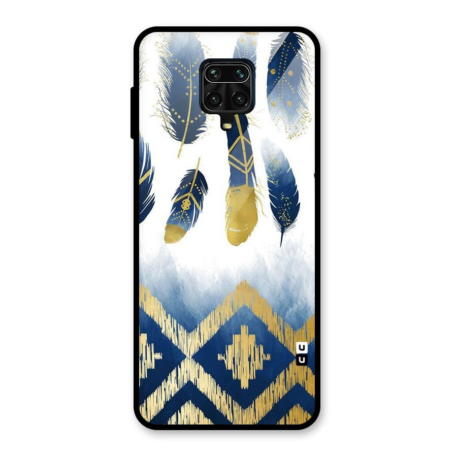 Feathers Beauty Glass Back Case for Redmi Note 9 Pro