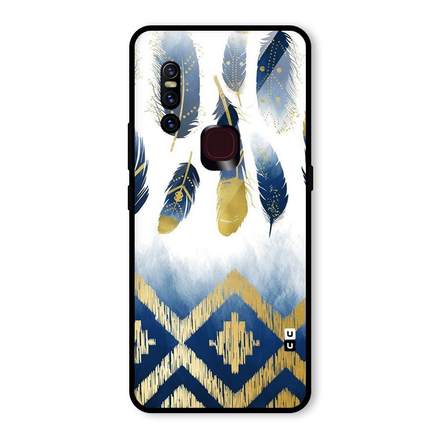 Feathers Beauty Glass Back Case for Vivo V15
