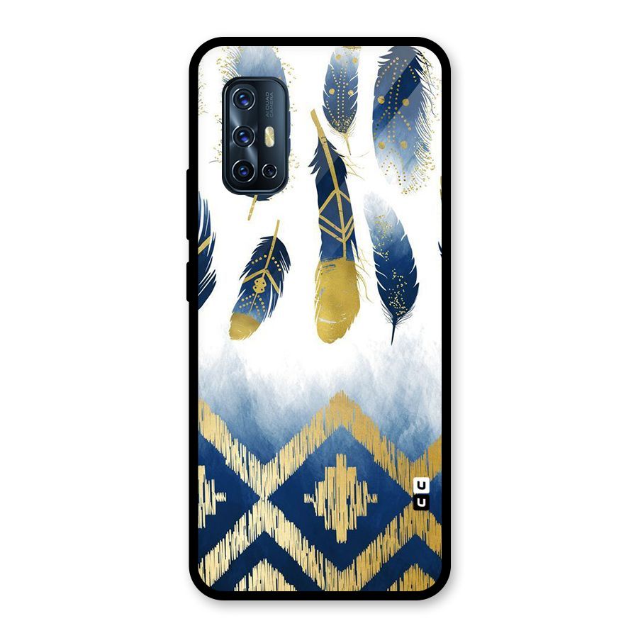 Feathers Beauty Glass Back Case for Vivo V17
