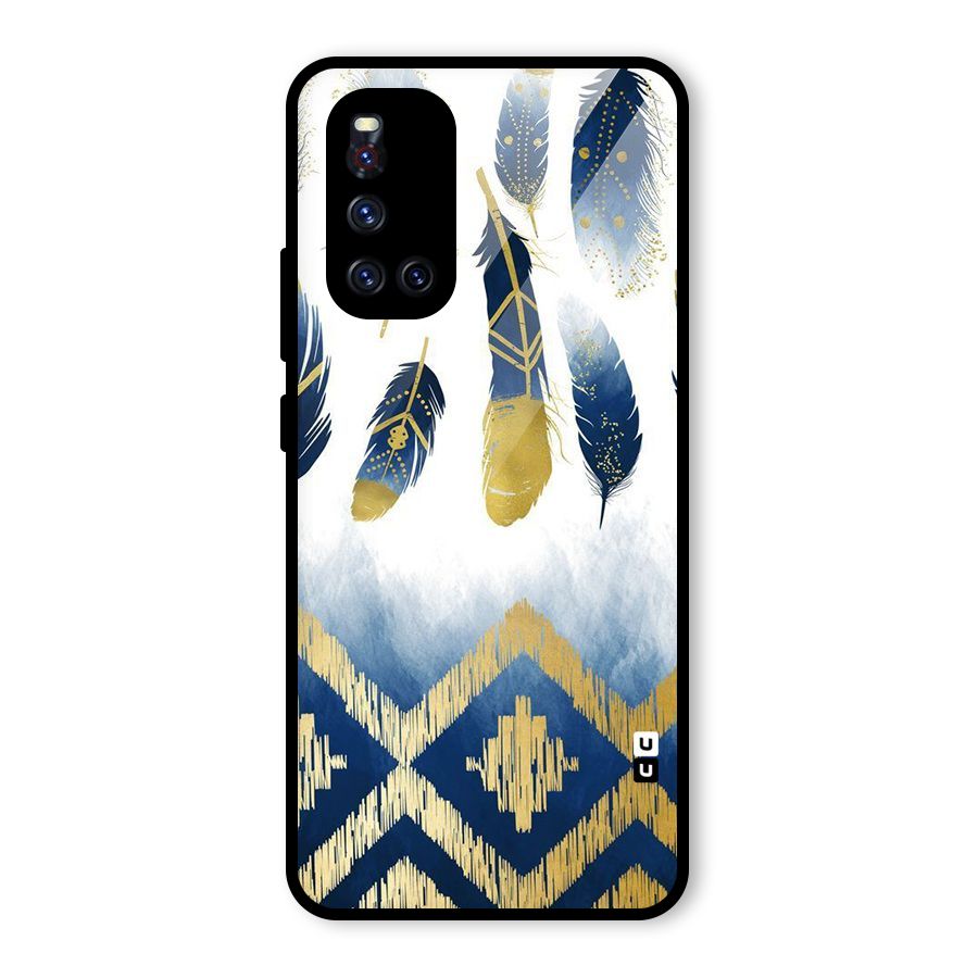 Feathers Beauty Glass Back Case for Vivo V19