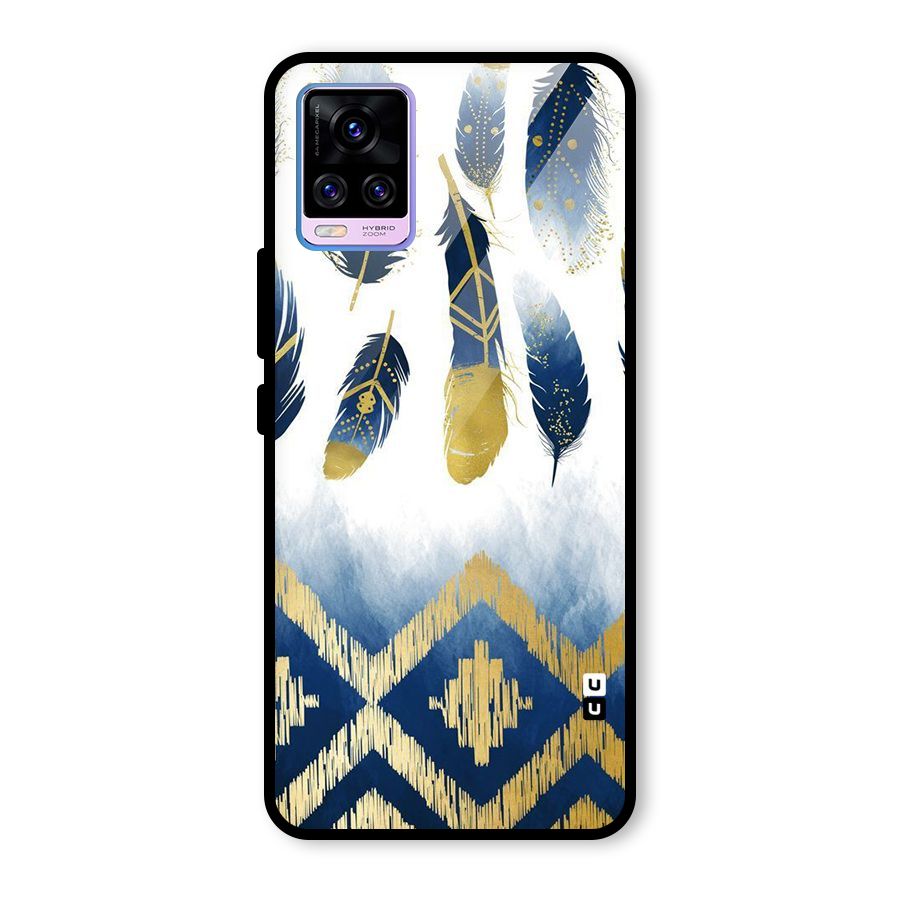 Feathers Beauty Glass Back Case for Vivo V20 Pro