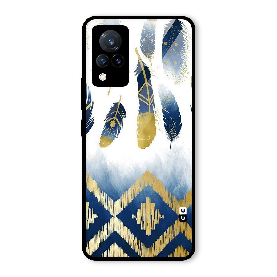 Feathers Beauty Glass Back Case for Vivo V21 5G