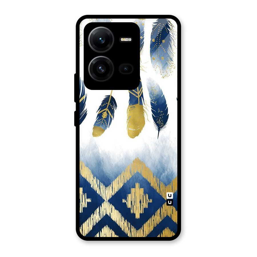 Feathers Beauty Glass Back Case for Vivo V25