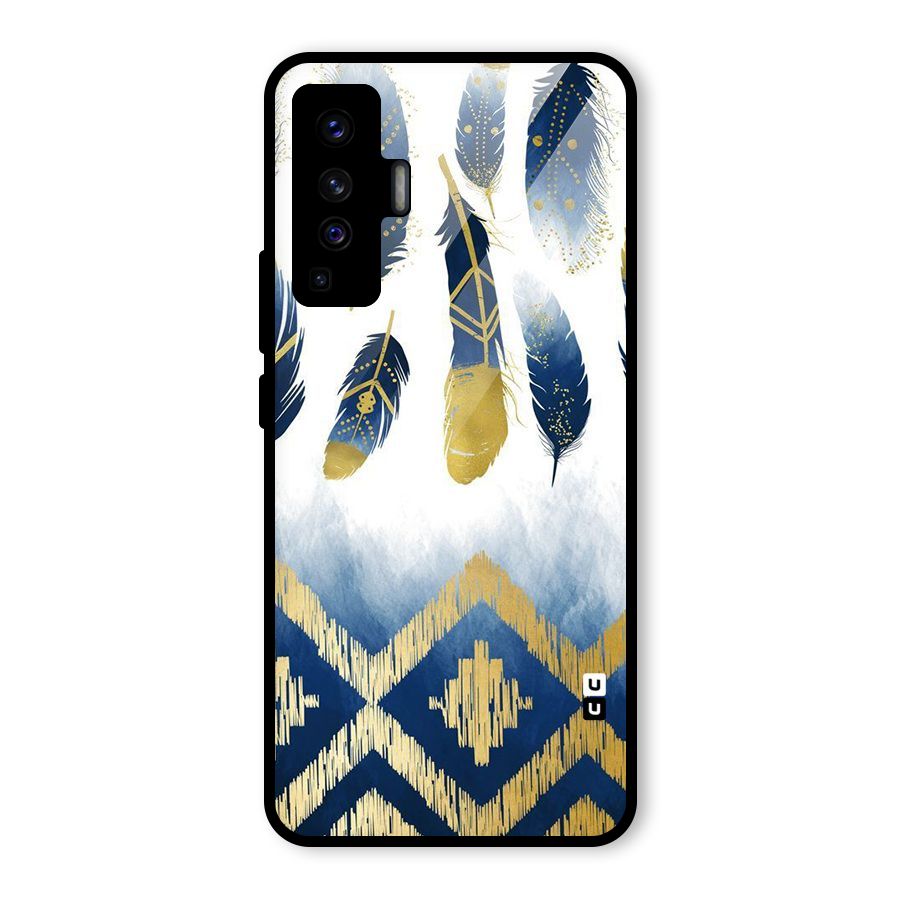 Feathers Beauty Glass Back Case for Vivo X50
