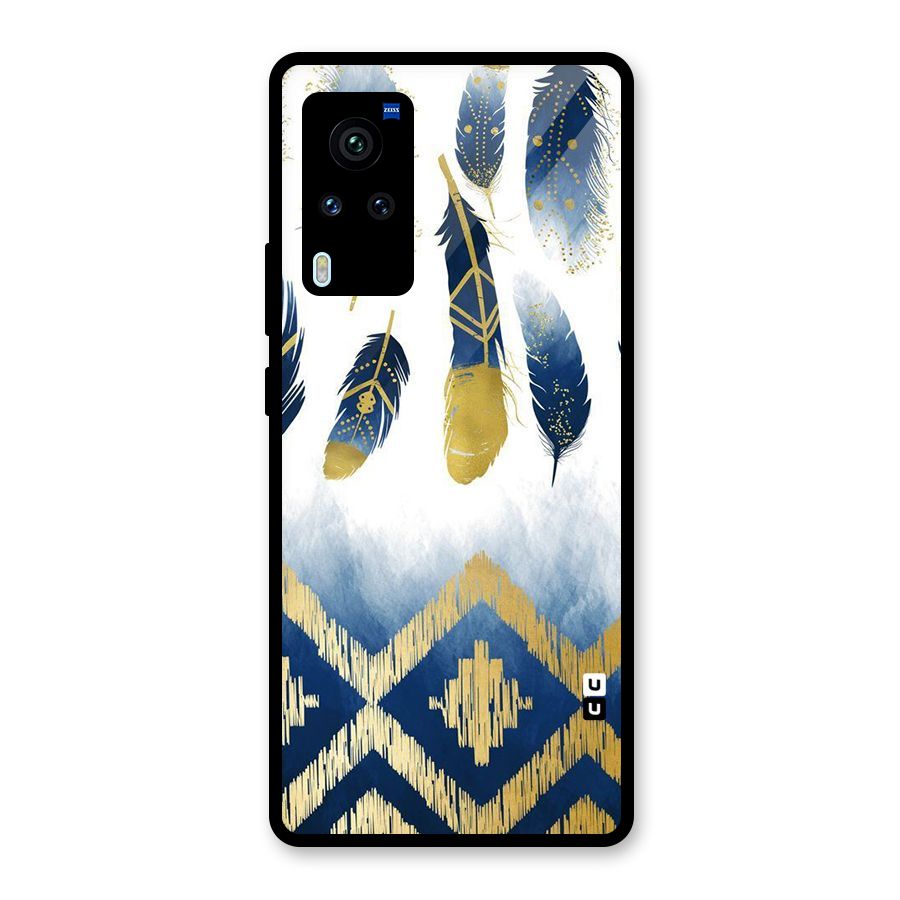 Feathers Beauty Glass Back Case for Vivo X60 Pro