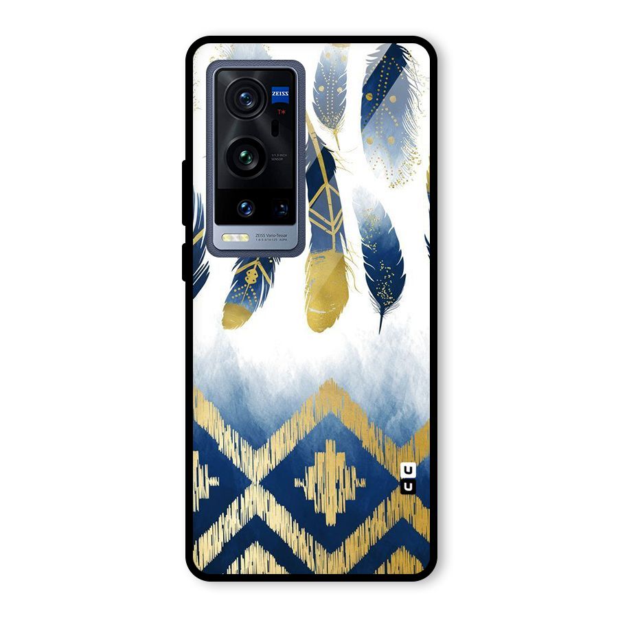 Feathers Beauty Glass Back Case for Vivo X60 Pro Plus