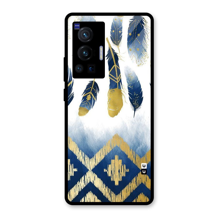 Feathers Beauty Glass Back Case for Vivo X70 Pro