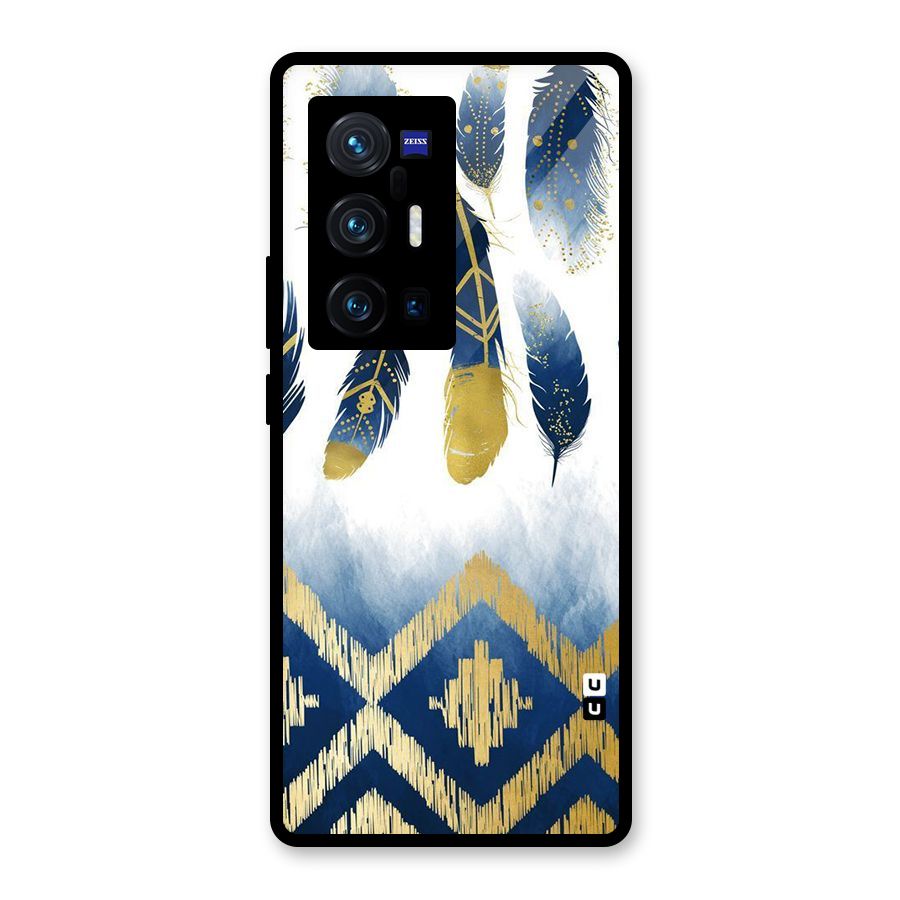 Feathers Beauty Glass Back Case for Vivo X70 Pro Plus