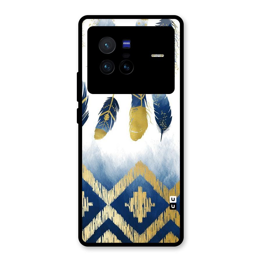 Feathers Beauty Glass Back Case for Vivo X80
