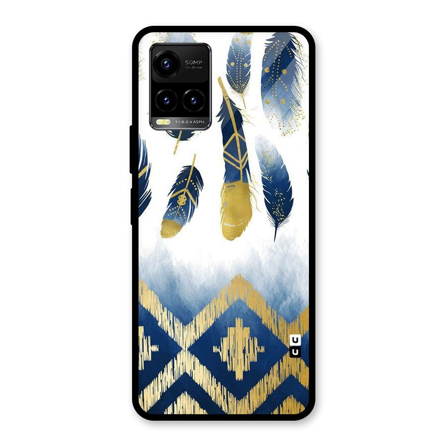 Feathers Beauty Glass Back Case for Vivo Y21T
