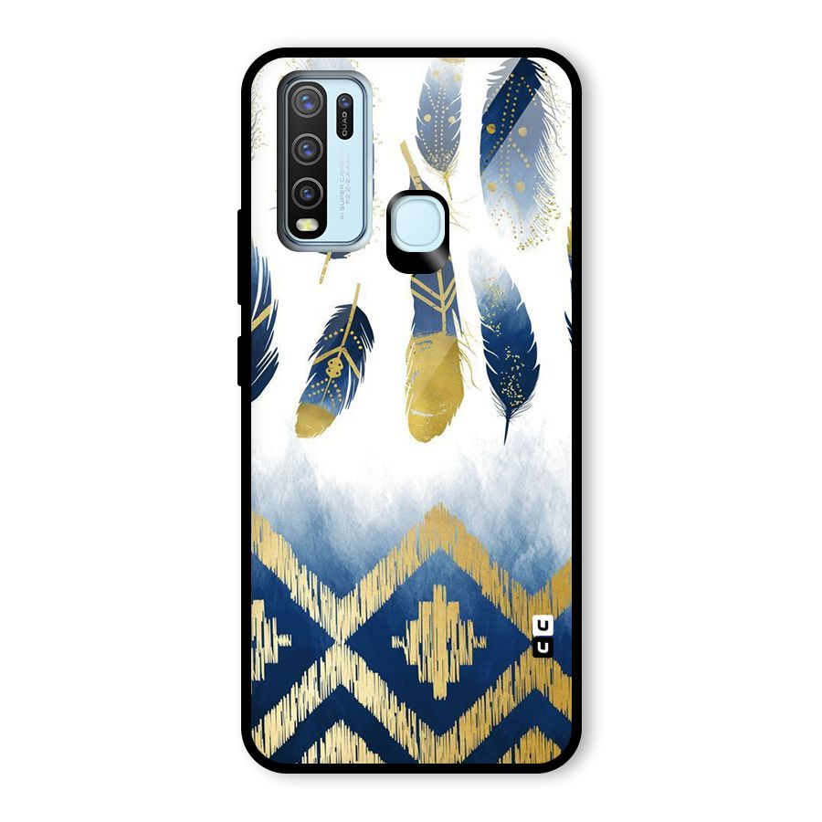 Feathers Beauty Glass Back Case for Vivo Y30