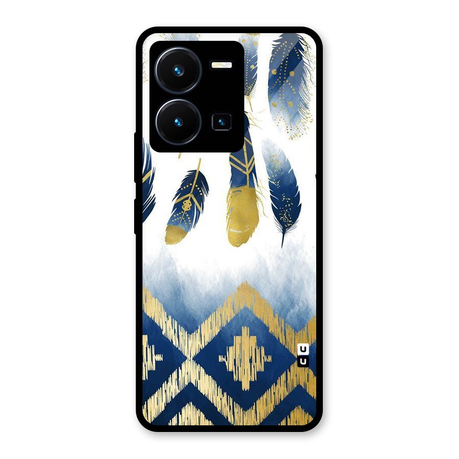Feathers Beauty Glass Back Case for Vivo Y35