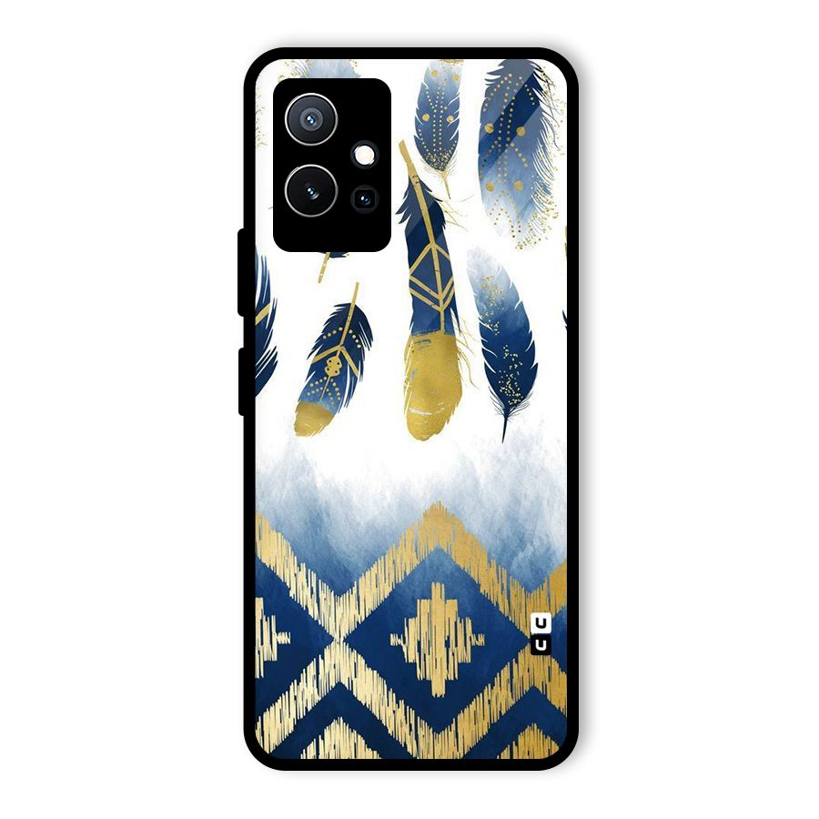 Feathers Beauty Glass Back Case for Vivo Y75 5G