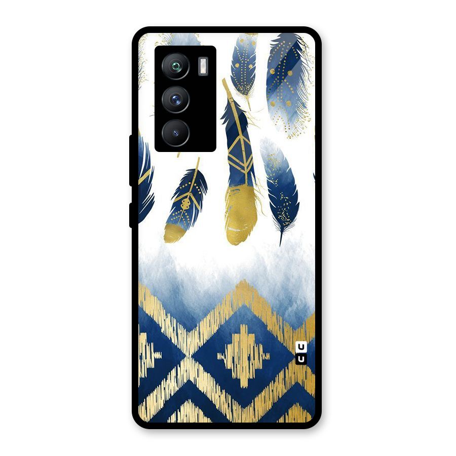 Feathers Beauty Glass Back Case for Vivo iQOO 9 SE