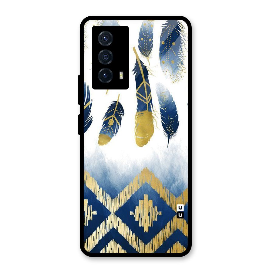 Feathers Beauty Glass Back Case for Vivo iQOO Z5