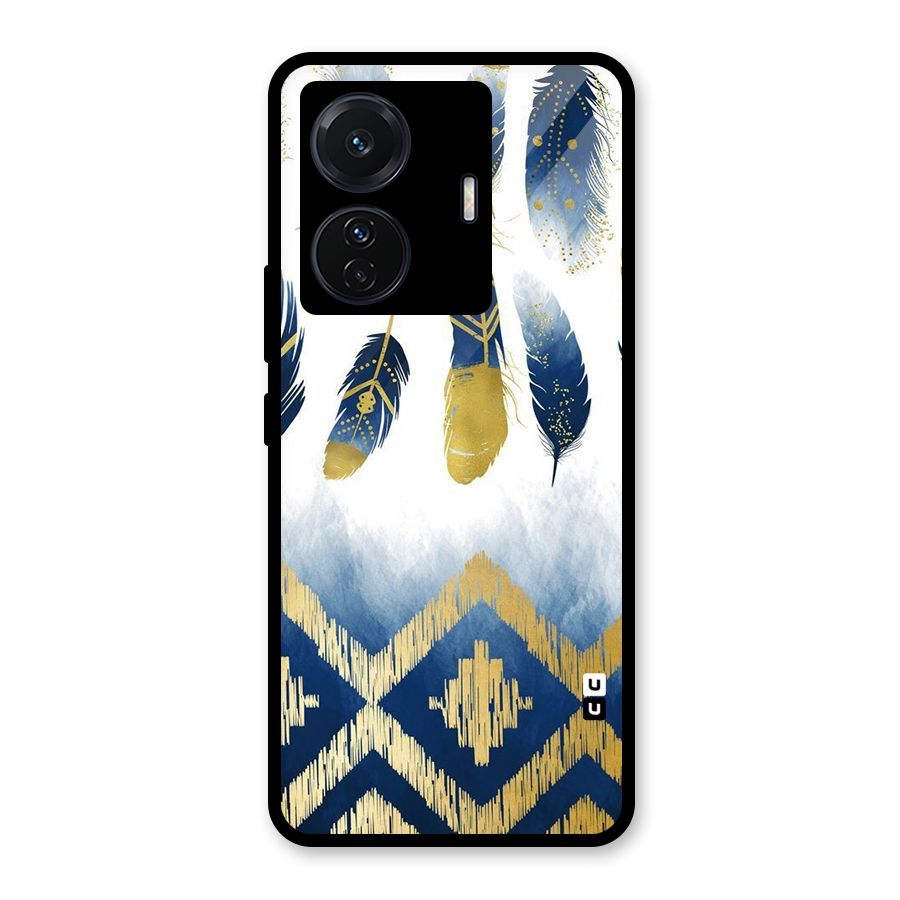 Feathers Beauty Glass Back Case for Vivo iQOO Z6 Pro