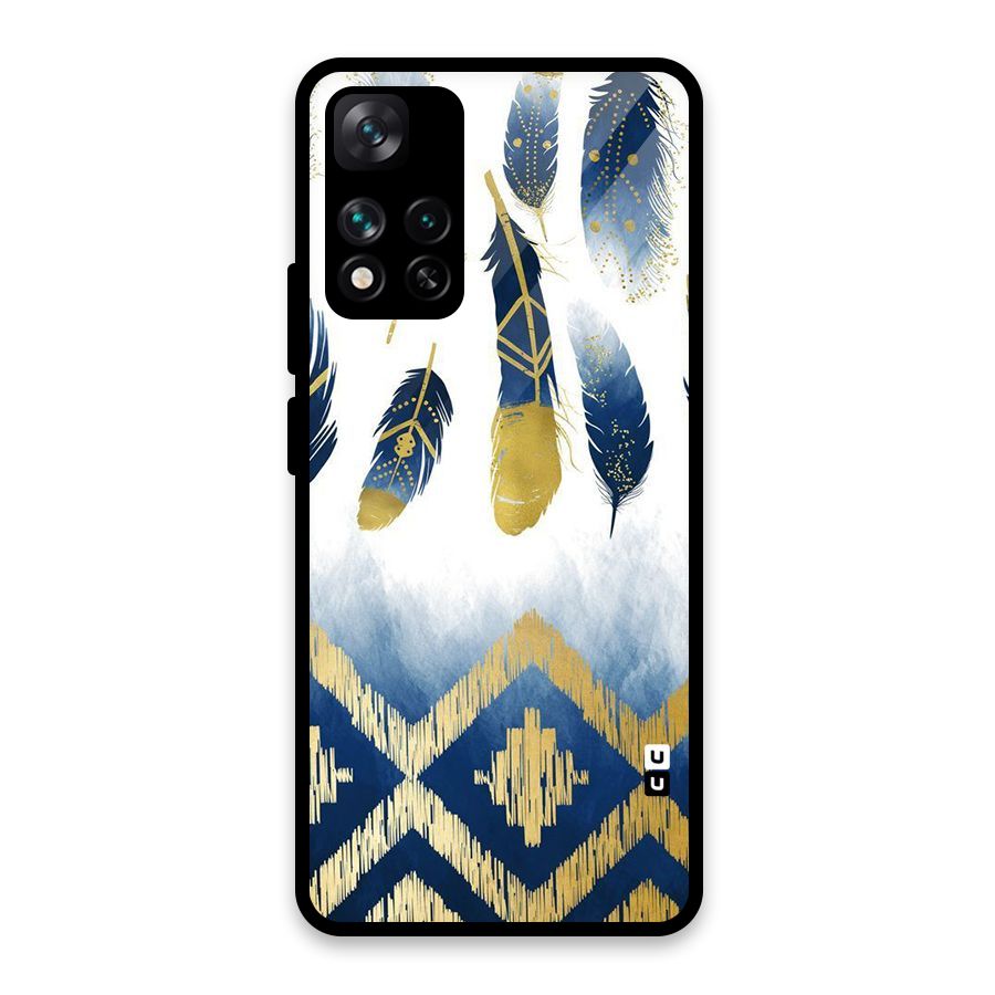 Feathers Beauty Glass Back Case for Xiaomi 11i HyperCharge 5G