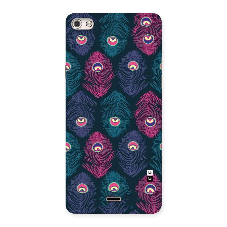 Feathers Patterns Back Case for Micromax Canvas Silver 5