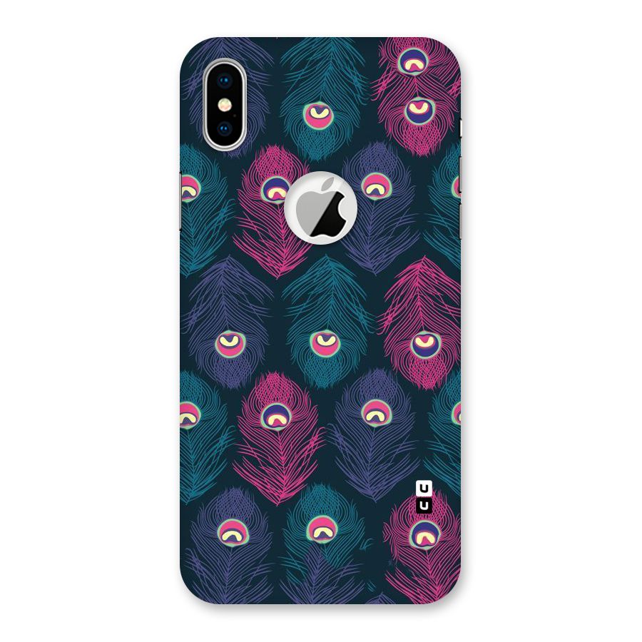 Feathers Patterns Back Case for iPhone X Logo Cut
