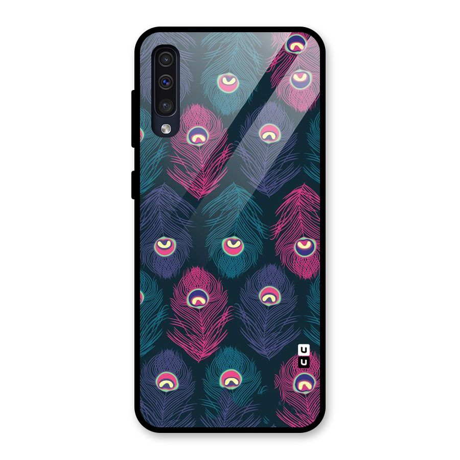 Feathers Patterns Glass Back Case for Galaxy A30s