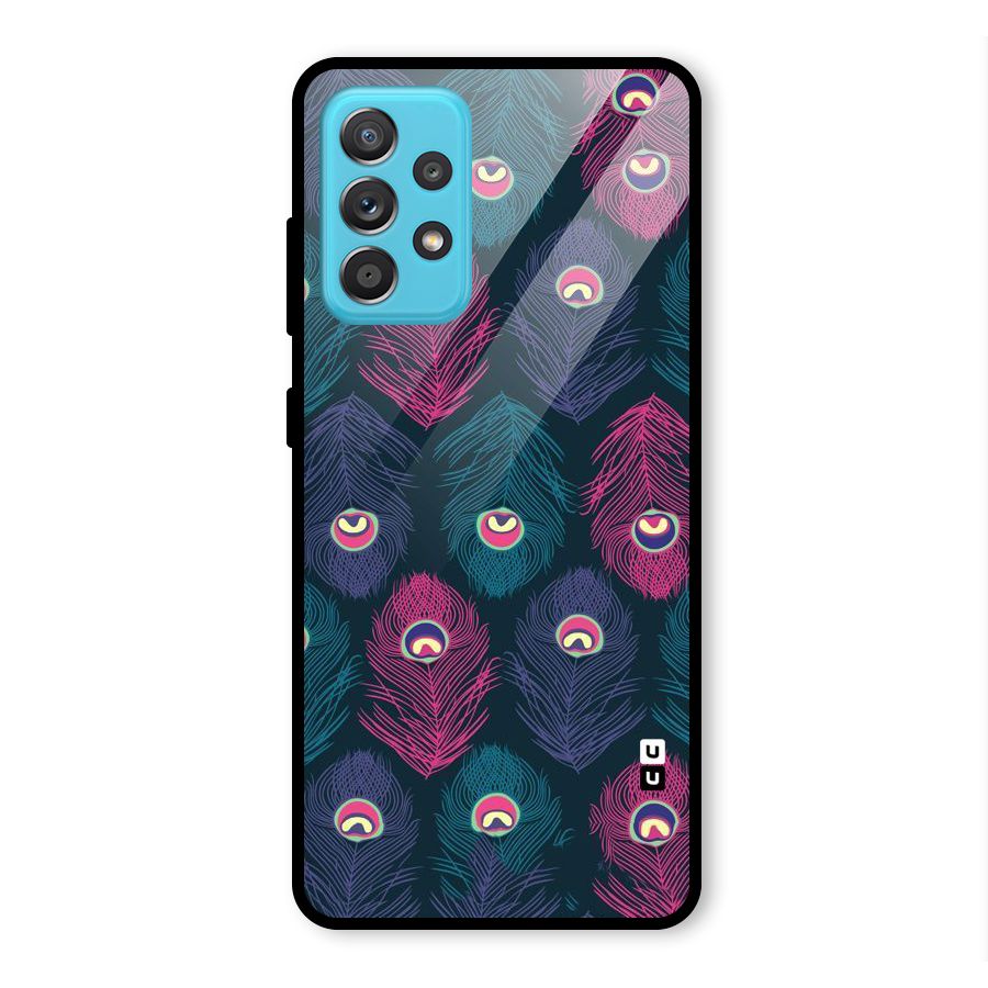 Feathers Patterns Glass Back Case for Galaxy A52