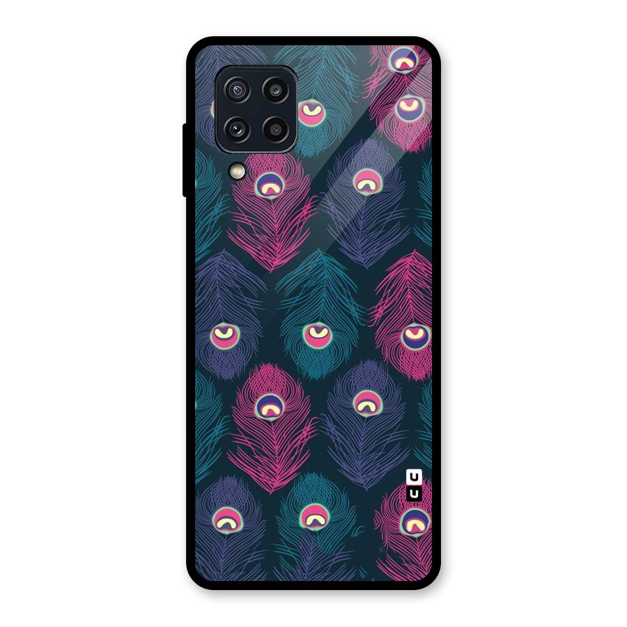 Feathers Patterns Glass Back Case for Galaxy M32