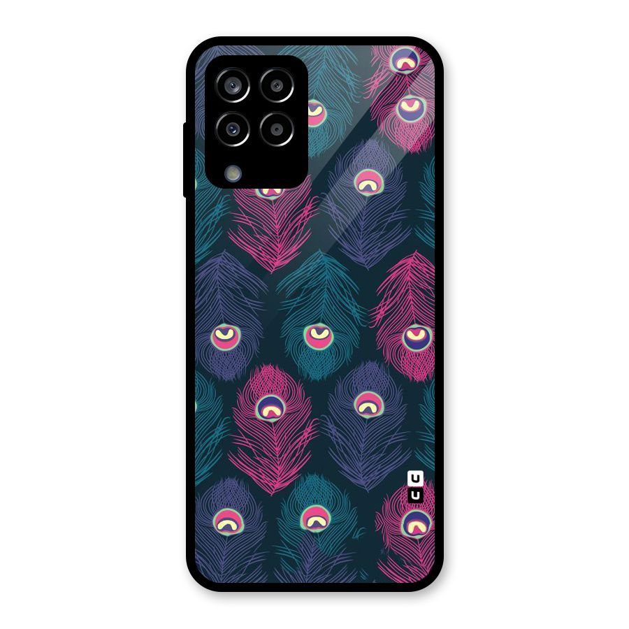 Feathers Patterns Glass Back Case for Galaxy M33