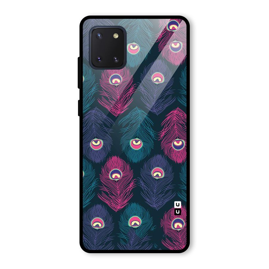 Feathers Patterns Glass Back Case for Galaxy Note 10 Lite