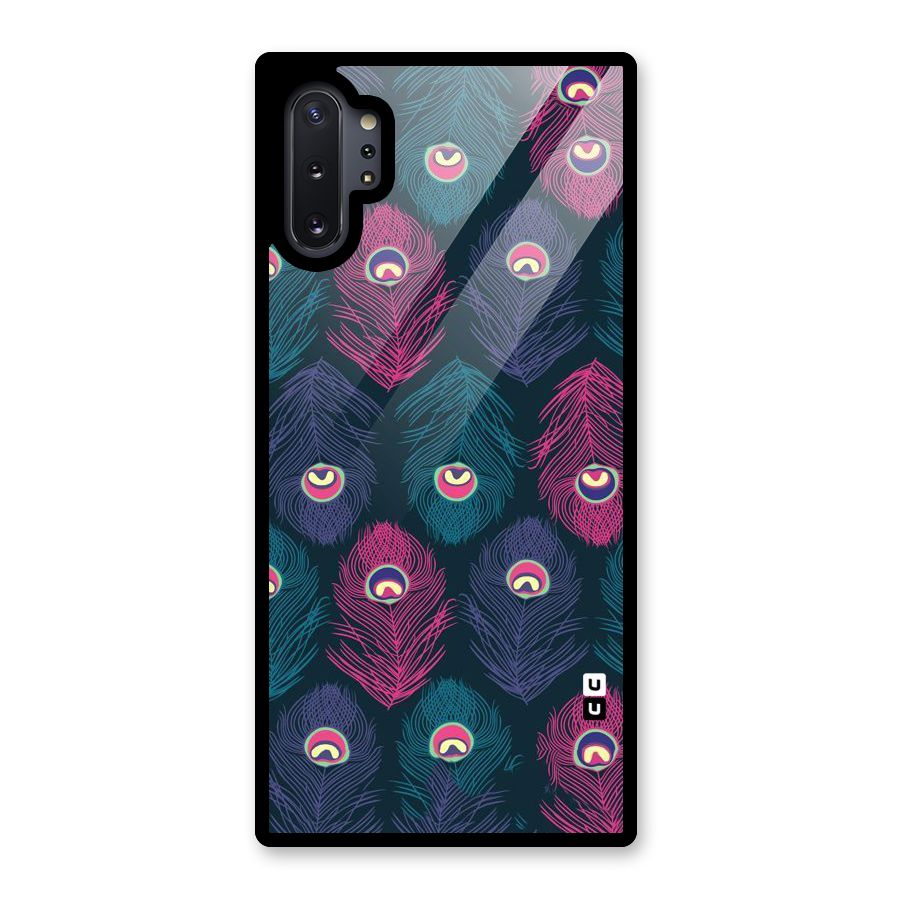 Feathers Patterns Glass Back Case for Galaxy Note 10 Plus