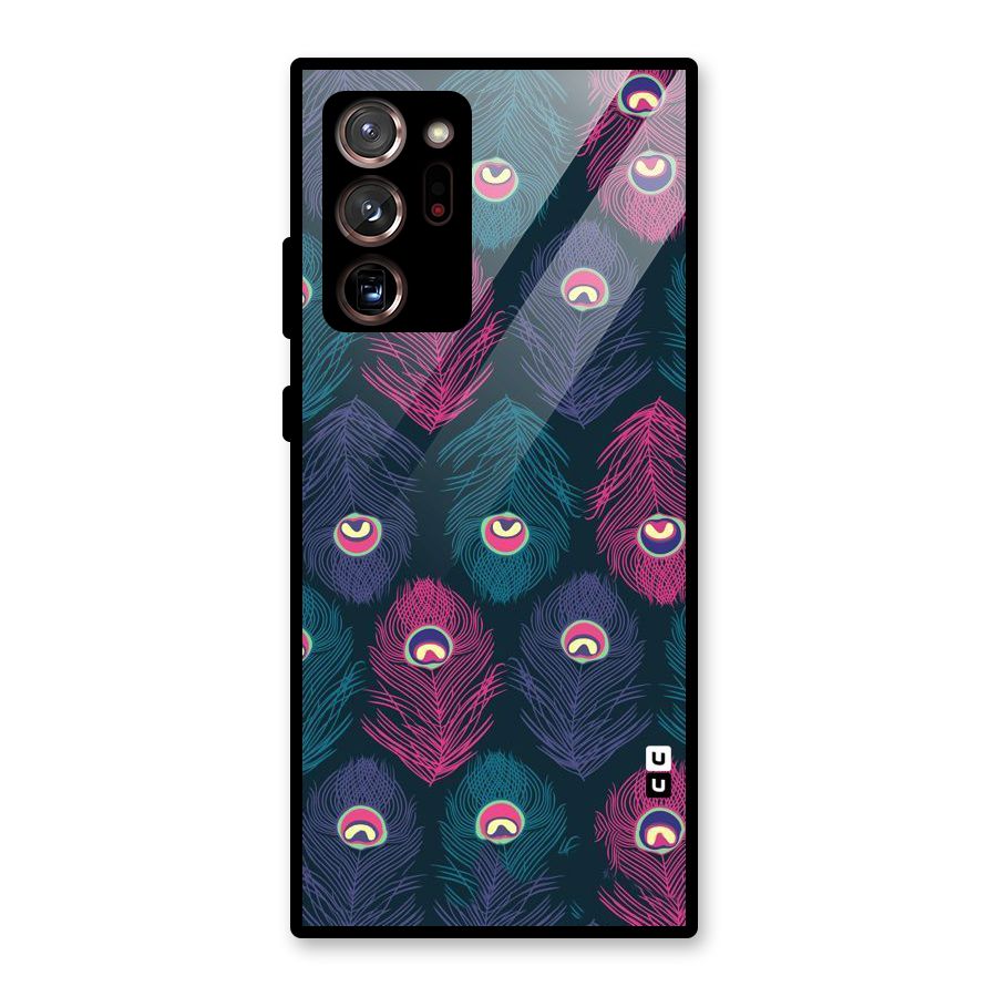 Feathers Patterns Glass Back Case for Galaxy Note 20 Ultra