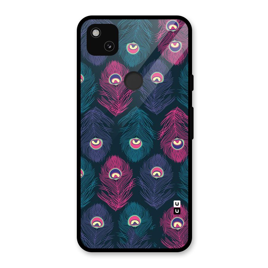 Feathers Patterns Glass Back Case for Google Pixel 4a