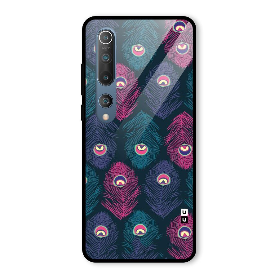 Feathers Patterns Glass Back Case for Mi 10