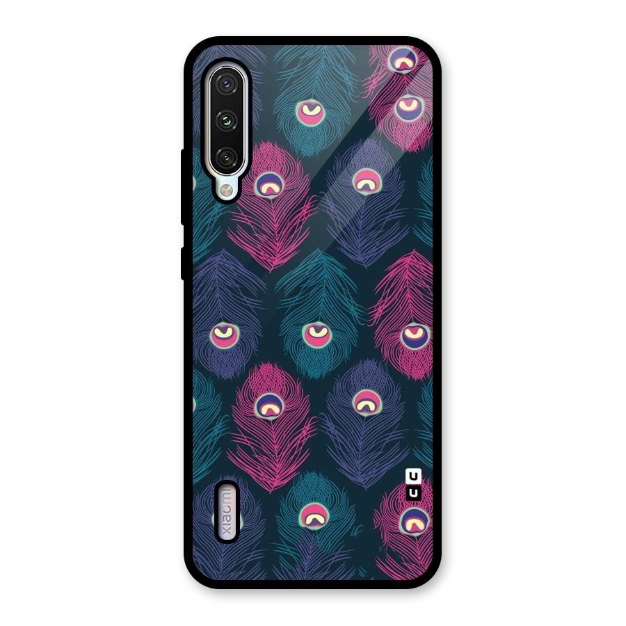 Feathers Patterns Glass Back Case for Mi A3