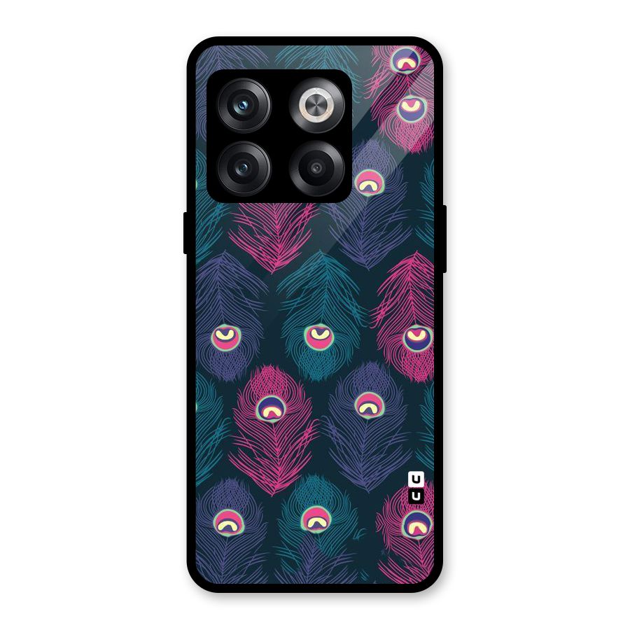 Feathers Patterns Glass Back Case for OnePlus 10T