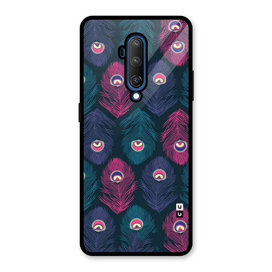 Feathers Patterns Glass Back Case for OnePlus 7T Pro