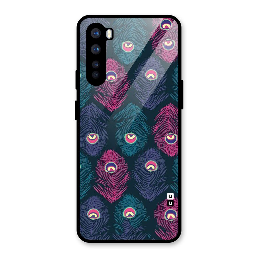 Feathers Patterns Glass Back Case for OnePlus Nord